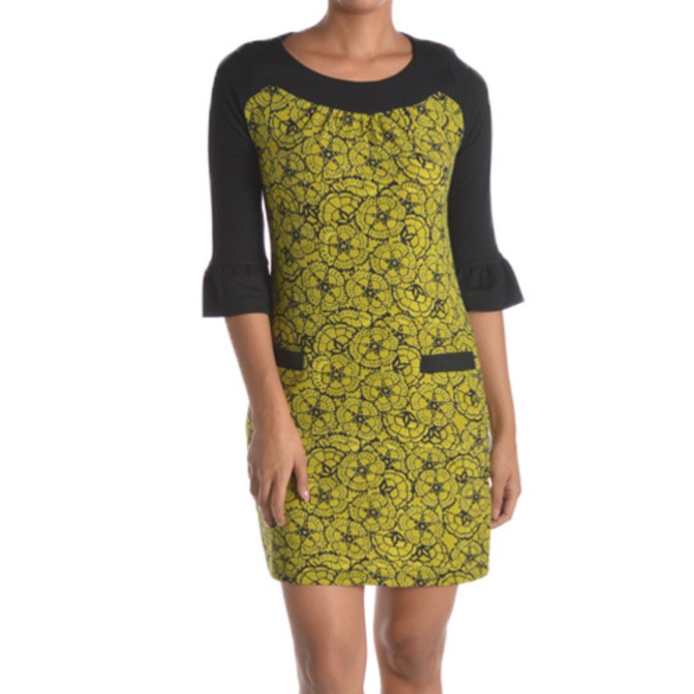 Moss Ruffle Sleeve Knit Dress